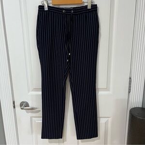 Le Chateau blue pinstripe pull on pants size 0. Fits like a small